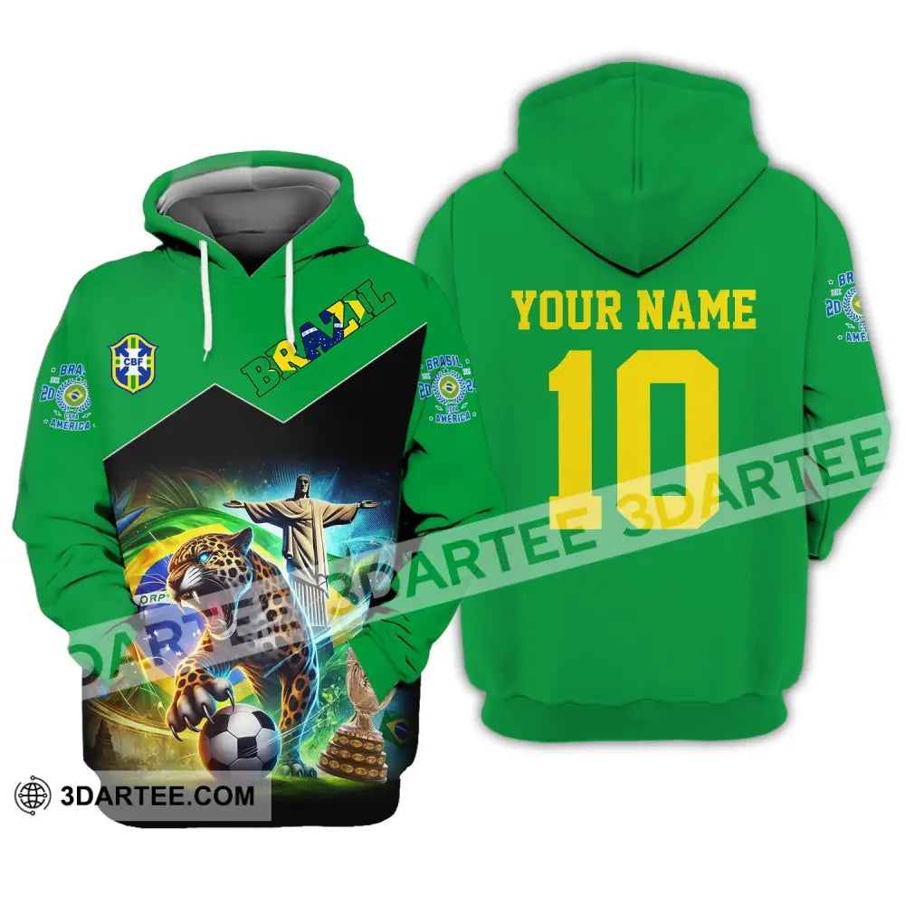 Unisex Shirt - Custom Name And Number Copa 2024 Sport Brazil Team Hoodie / S T-Shirt