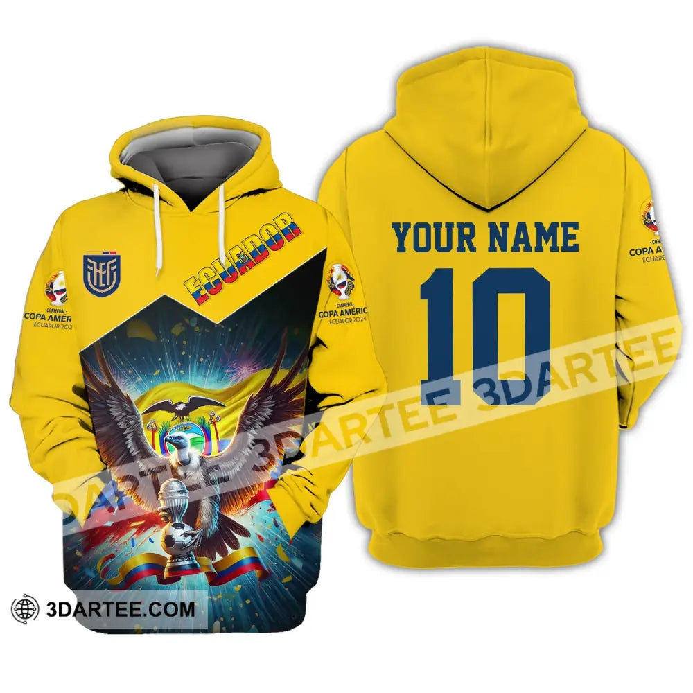 Unisex Shirt - Custom Name And Number Copa 2024 Sport Ecuador Team Hoodie / S T-Shirt