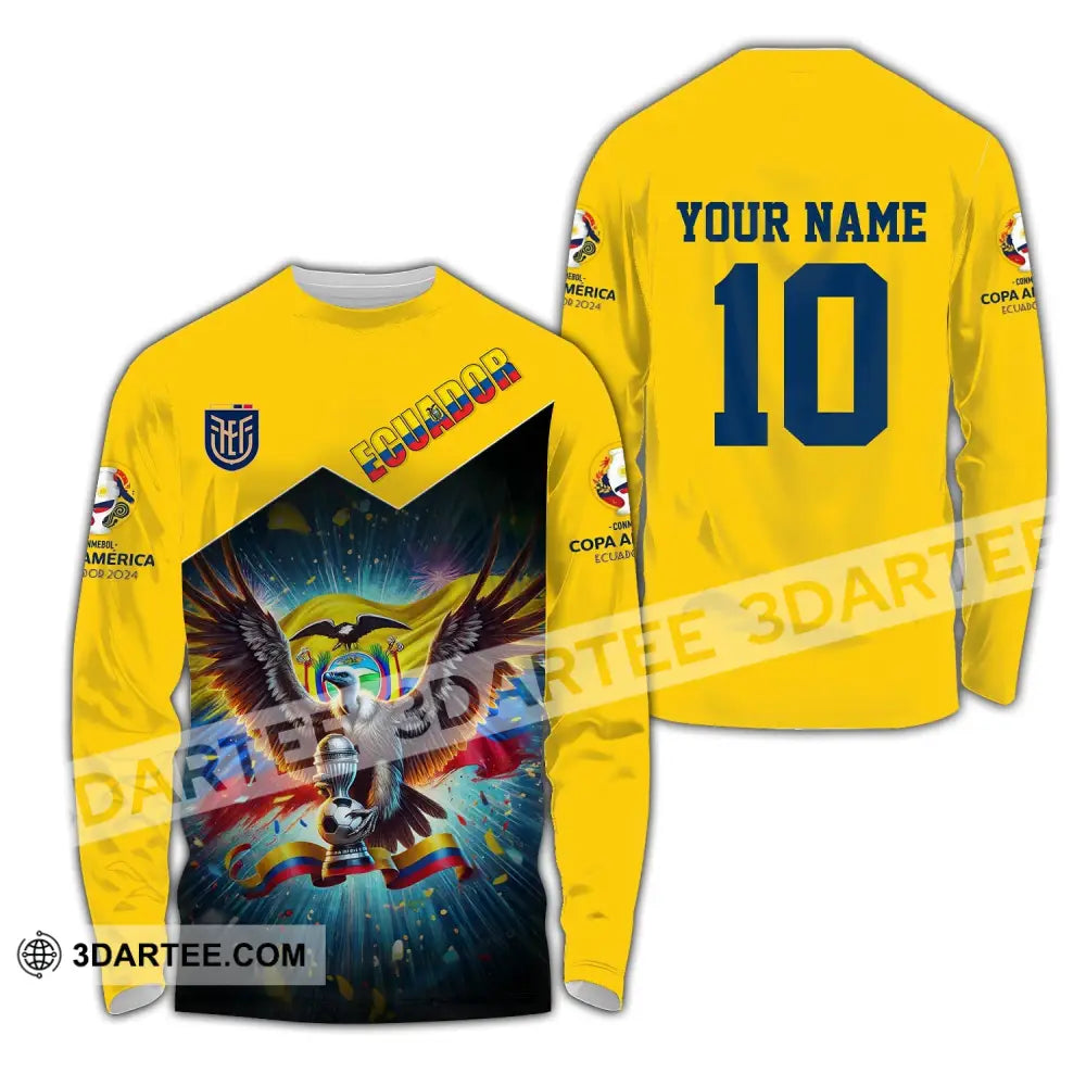 Unisex Shirt - Custom Name And Number Copa 2024 Sport Ecuador Team Long Sleeve / S T-Shirt