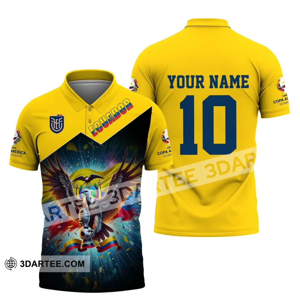 Unisex Shirt - Custom Name And Number Copa 2024 Sport Ecuador Team Polo / S T-Shirt