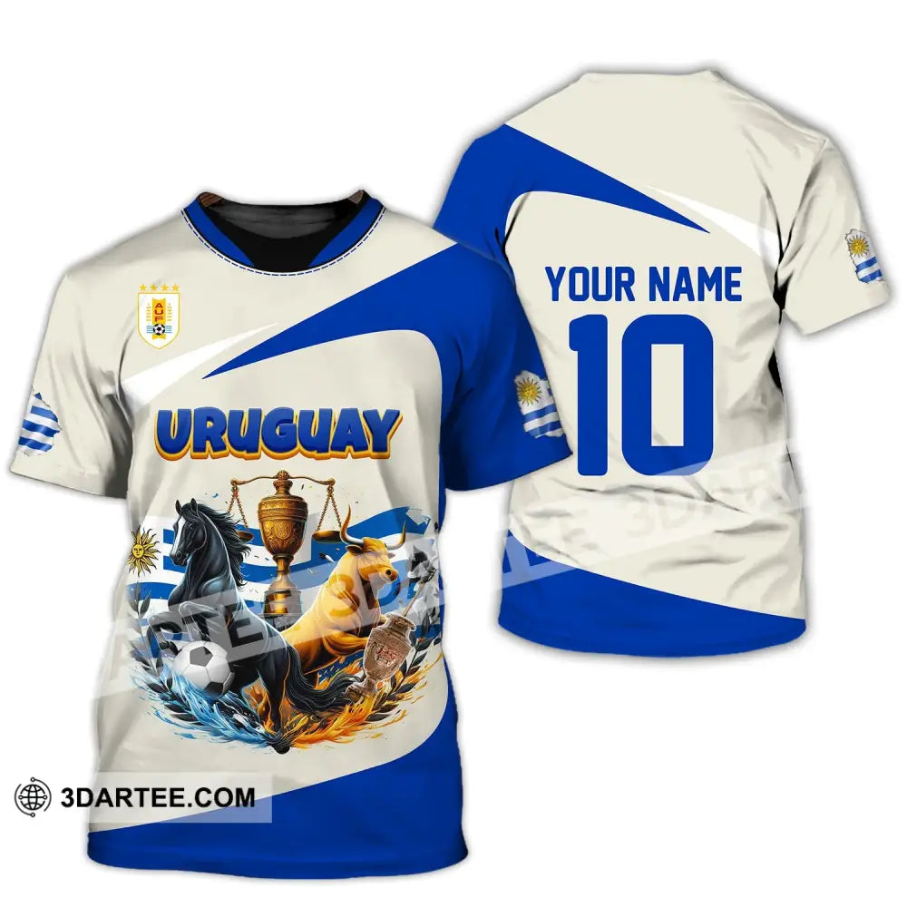 Unisex Shirt - Custom Name And Number Copa 2024 Sport Uruguay Flag Color T-Shirt / S T-Shirt