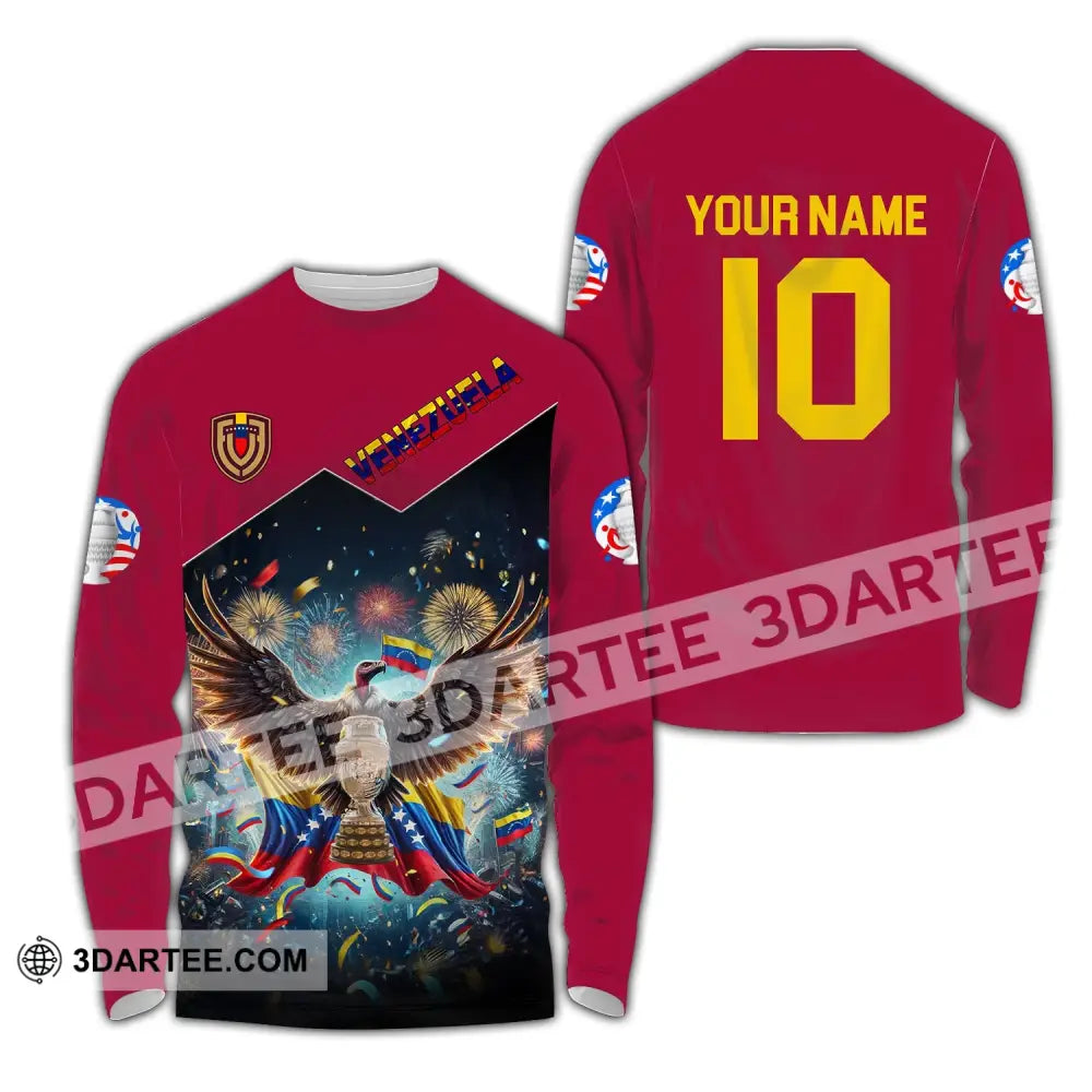 Unisex Shirt - Custom Name And Number Copa 2024 Sport Venezuela Team Long Sleeve / S T-Shirt