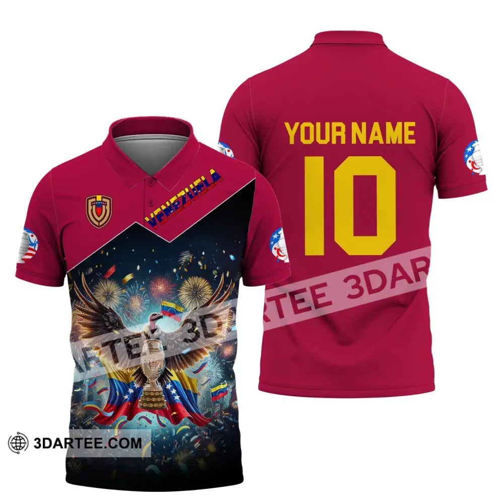 Unisex Shirt - Custom Name And Number Copa 2024 Sport Venezuela Team Polo / S T-Shirt