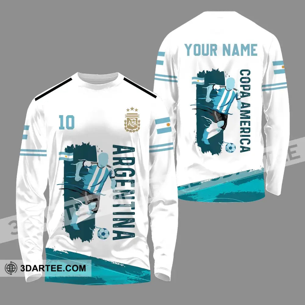 Unisex Shirt - Custom Name And Number Copa America Shirt Argentina - Long Sleeve Shirt / S - T-shirt