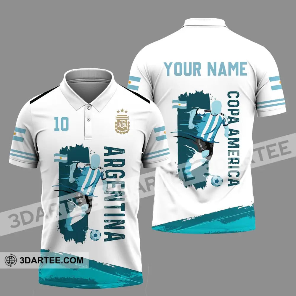 Unisex Shirt - Custom Name And Number Copa America Shirt Argentina - Polo Shirt / S - T-shirt