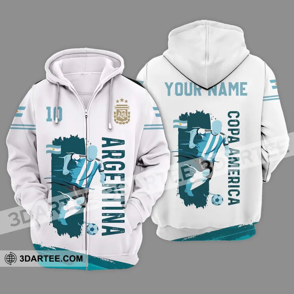 Unisex Shirt - Custom Name And Number Copa America Shirt Argentina - Zipper Hoodie / S - T-shirt