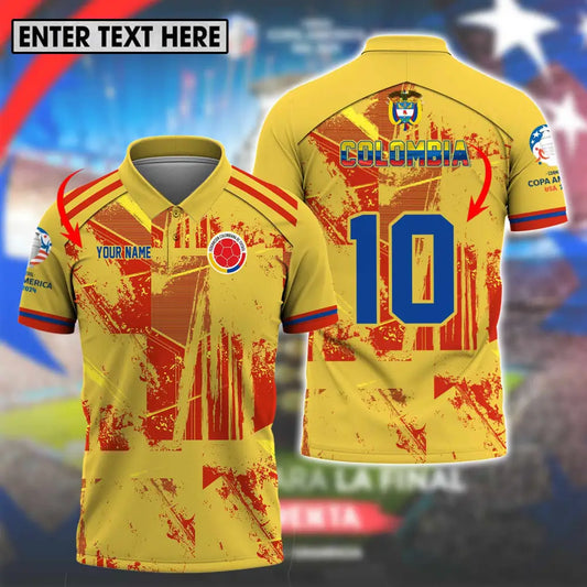 Unisex Shirt - Custom Name And Number Copa America Shirt Golden Colombia T-shirt