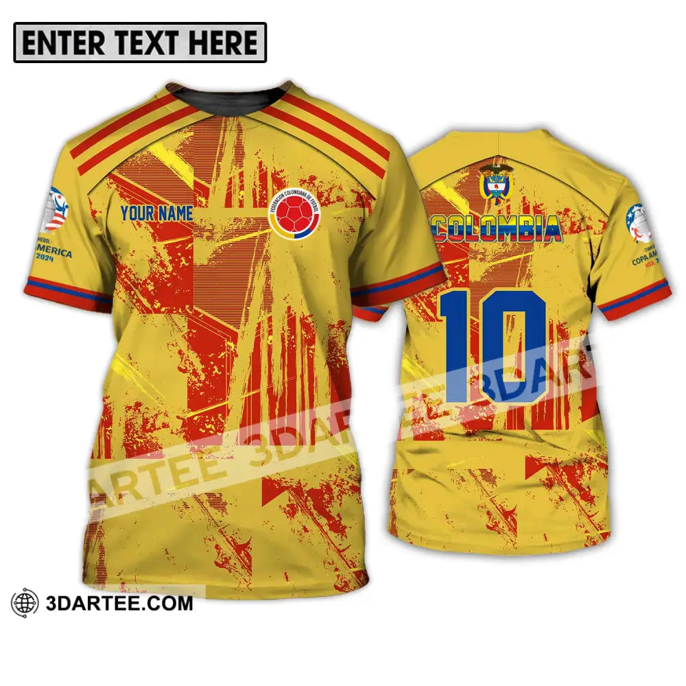 Unisex Shirt - Custom Name And Number Copa America Shirt Golden Colombia T-Shirt / S T-shirt