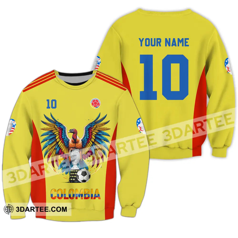 Unisex Shirt - Custom Name And Number Copa America Sport Shirt Colombia Long Sleeve / S T-shirt