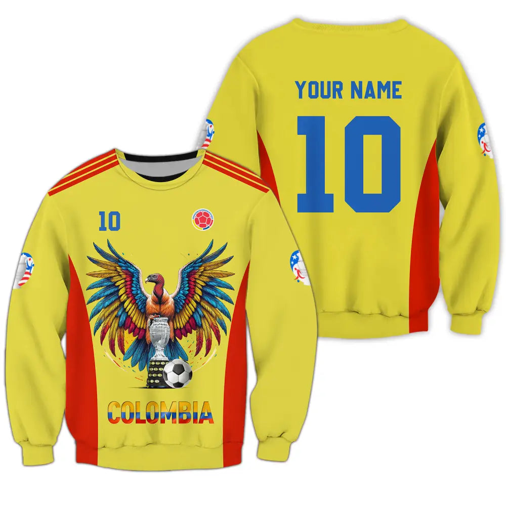 Unisex Shirt - Custom Name And Number Copa America Sport Shirt Colombia Long Sleeve / S T-shirt