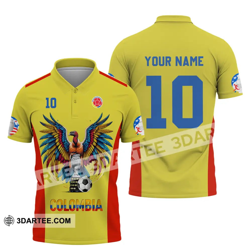 Unisex Shirt - Custom Name And Number Copa America Sport Shirt Colombia Polo Shirt / S T-shirt