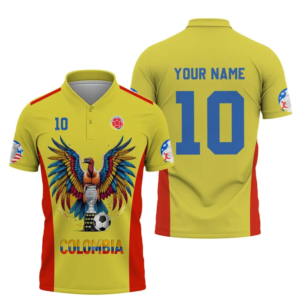 Unisex Shirt - Custom Name And Number Copa America Sport Shirt Colombia Polo Shirt / S T-shirt