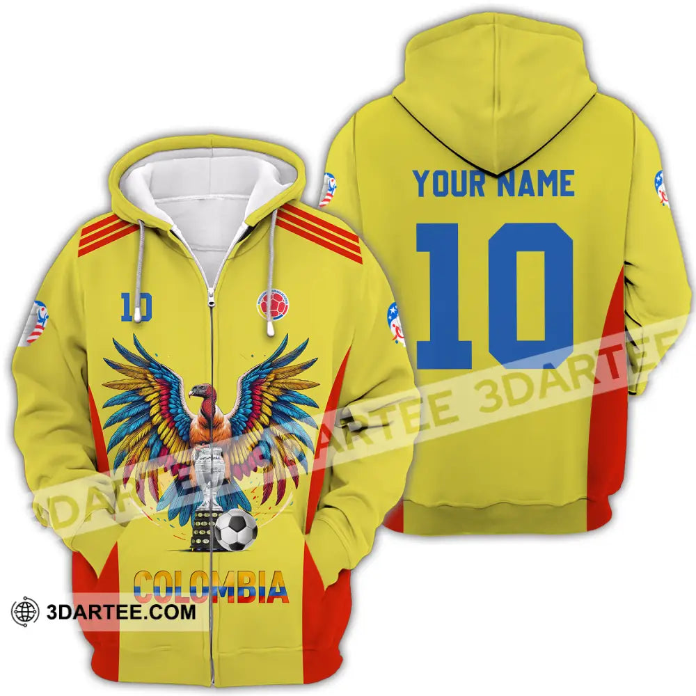 Unisex Shirt - Custom Name And Number Copa America Sport Shirt Colombia Zipper Hoodie / S T-shirt