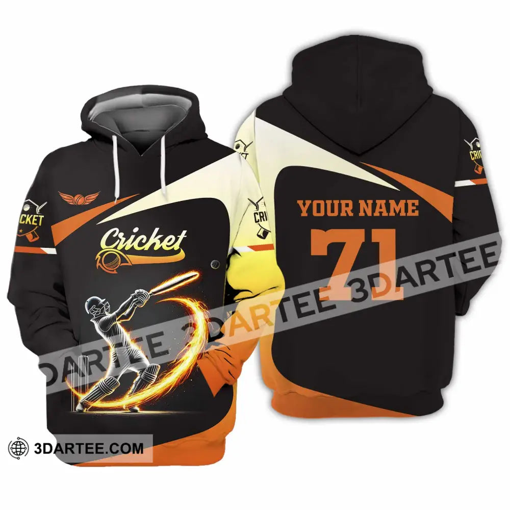 Unisex Shirt Custom Name And Number Cricket Ball Hoodie / S T-Shirt