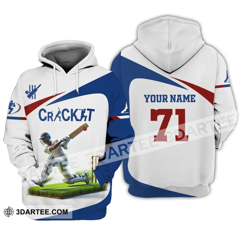 Unisex Shirt Custom Name And Number Cricket Ball Polo Long Sleeve T-Shirt Hoodie / S T-Shirt