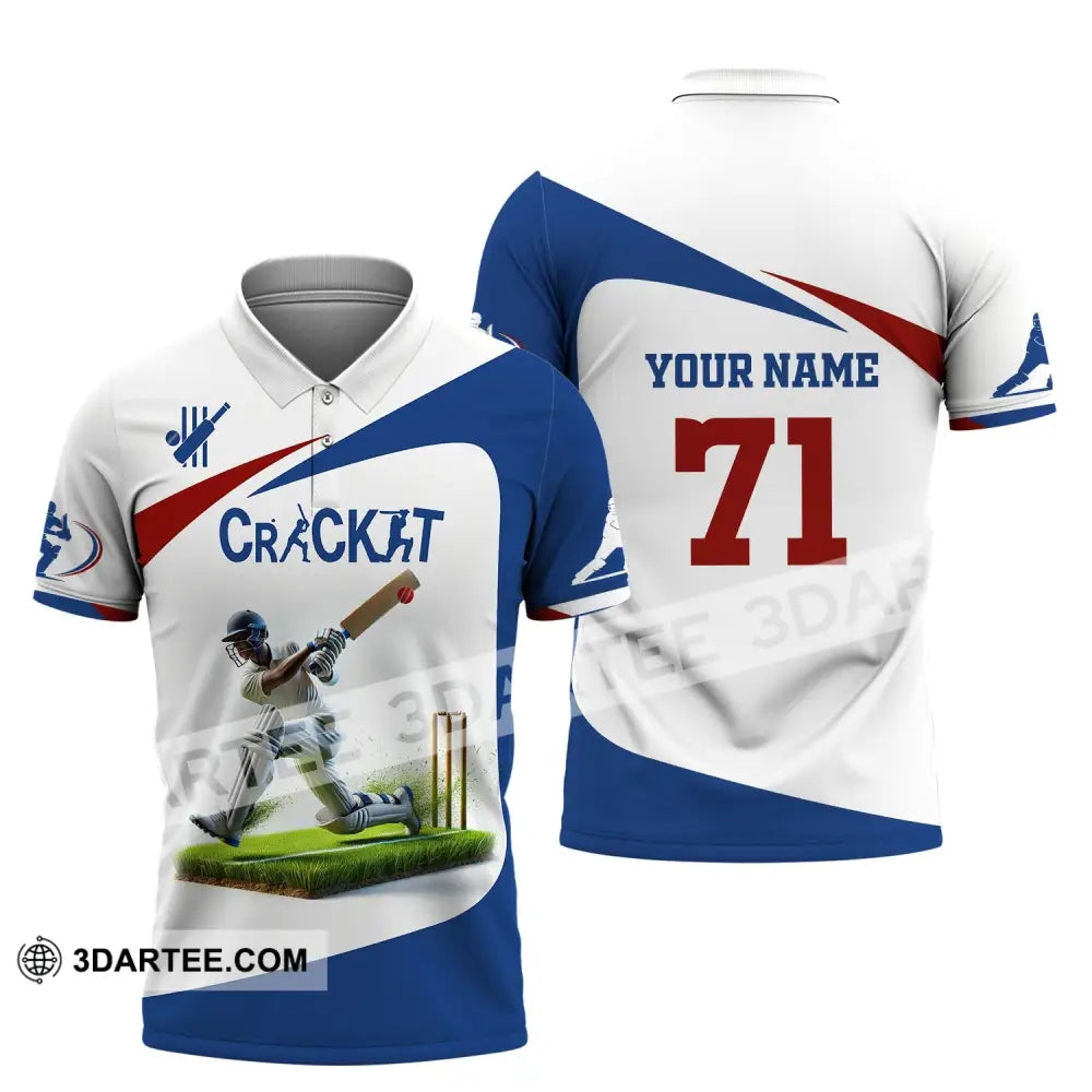 Unisex Shirt Custom Name And Number Cricket Ball Polo Long Sleeve T-Shirt / S T-Shirt