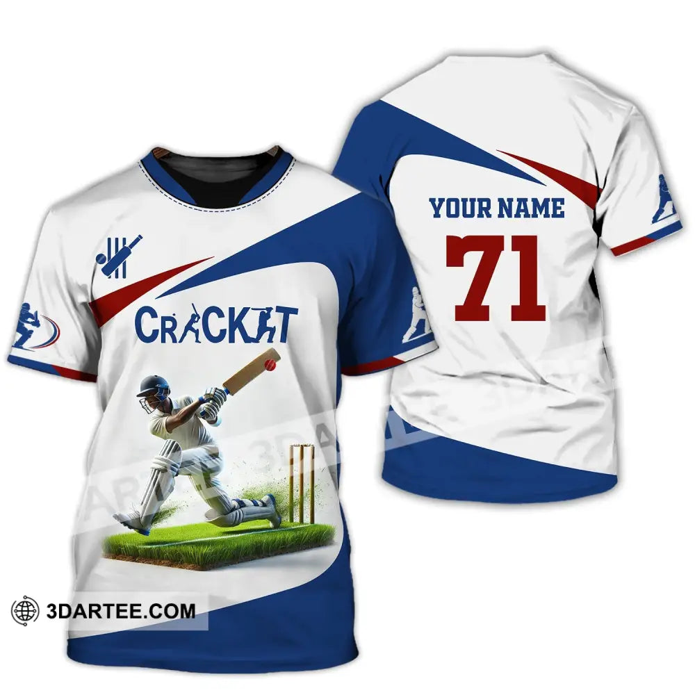 Unisex Shirt Custom Name And Number Cricket Ball Polo Long Sleeve T-Shirt / S T-Shirt