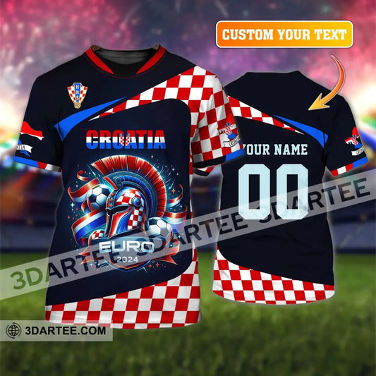 Unisex Shirt Custom Name And Number Croatia Football Polo Long Sleeve Euro 2024 T-Shirt