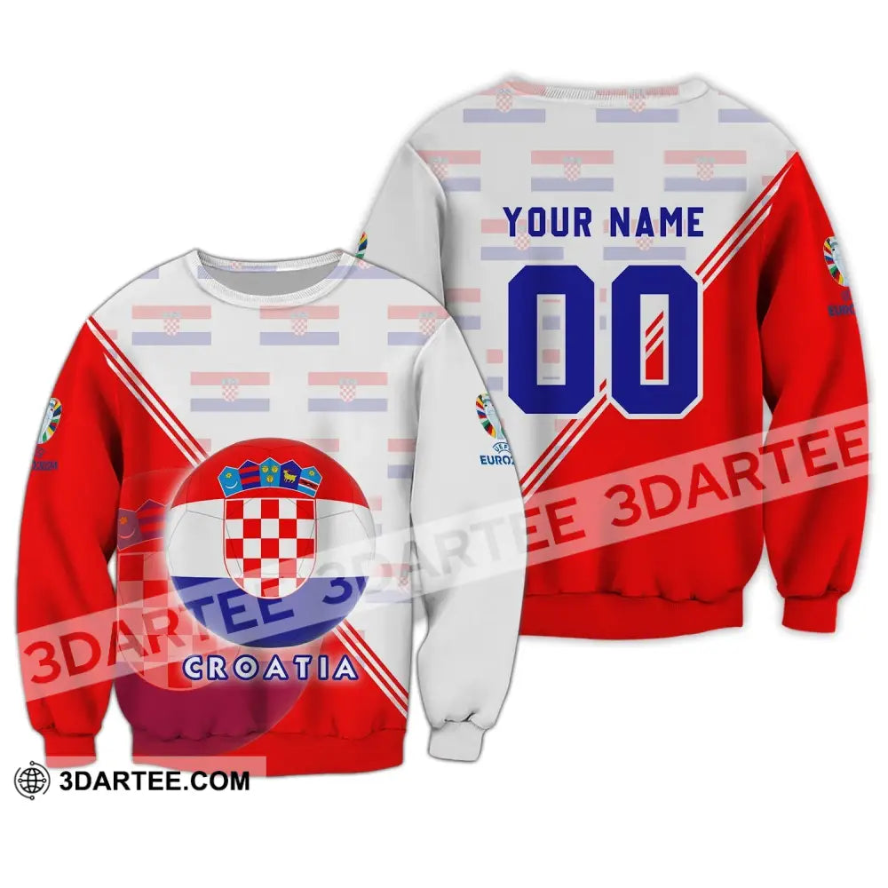 Unisex Shirt - Custom Name And Number Croatia National Team Euro 2024 Long Sleeve / S T-Shirt