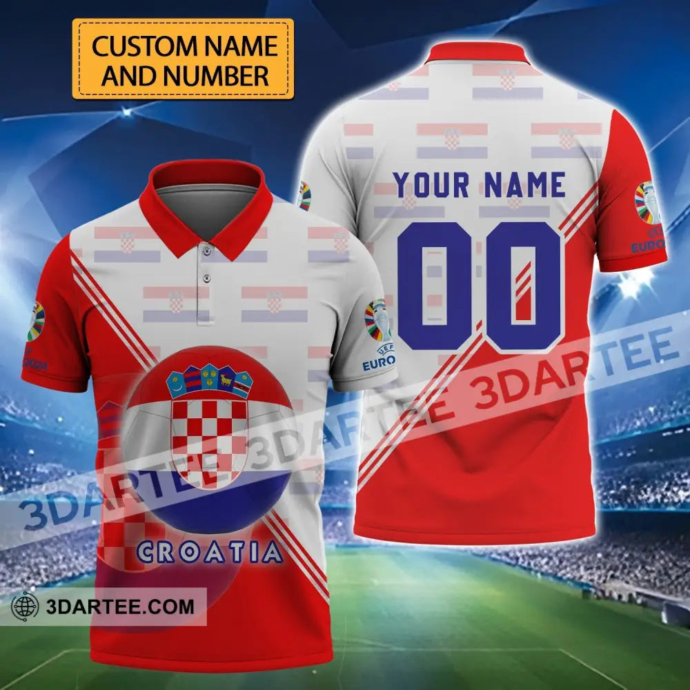 Unisex Shirt - Custom Name And Number Croatia National Team Euro 2024 T-Shirt