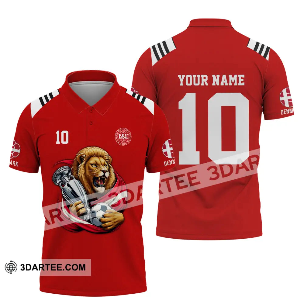 Unisex Shirt - Custom Name And Number Denmark Euro 2024 Football Polo / S T-Shirt