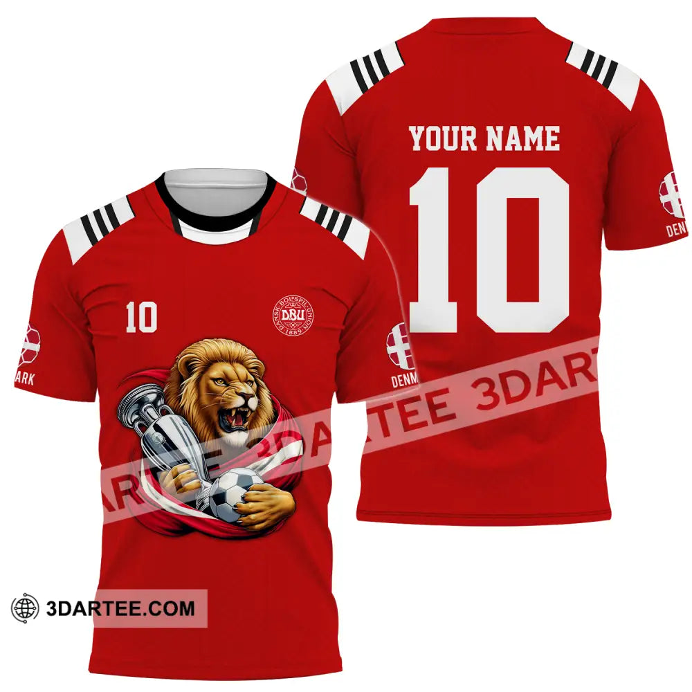 Unisex Shirt - Custom Name And Number Denmark Euro 2024 Football Polo T-Shirt / S T-Shirt