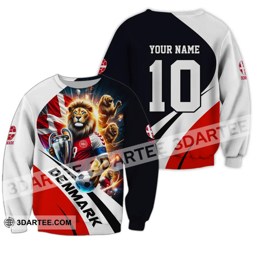 Unisex Shirt - Custom Name And Number Denmark Euro 2024 National Team Long Sleeve / S T-Shirt