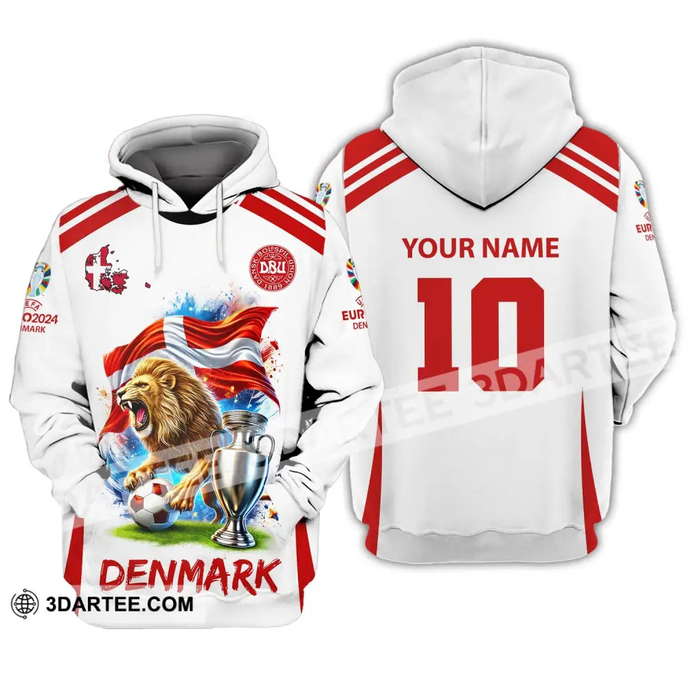 Unisex Shirt Custom Name And Number Denmark Football Euro 2024 Polo Long Sleeve Hoodie / S T-Shirt