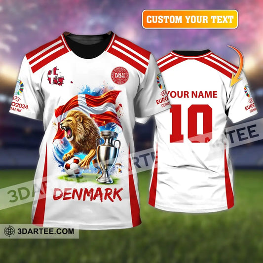 Unisex Shirt Custom Name And Number Denmark Football Euro 2024 Polo Long Sleeve T-Shirt