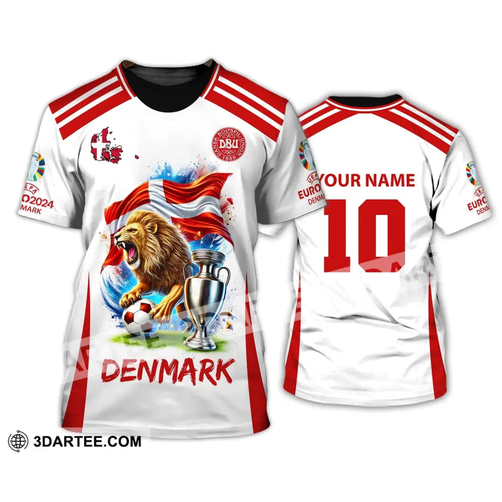 Unisex Shirt Custom Name And Number Denmark Football Euro 2024 Polo Long Sleeve T-Shirt / S