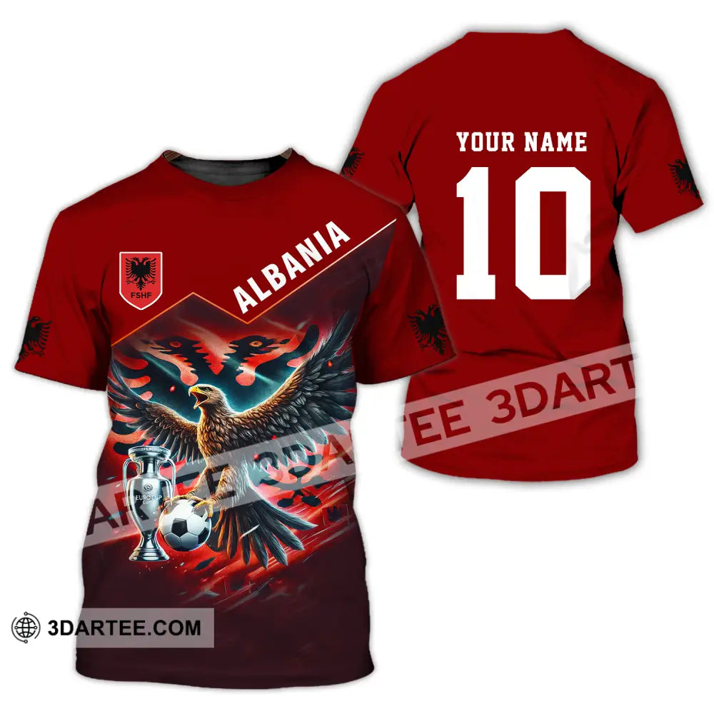 Unisex Shirt - Custom Name And Number Eagle Albania Euro 2024 Team T-Shirt / S T-Shirt