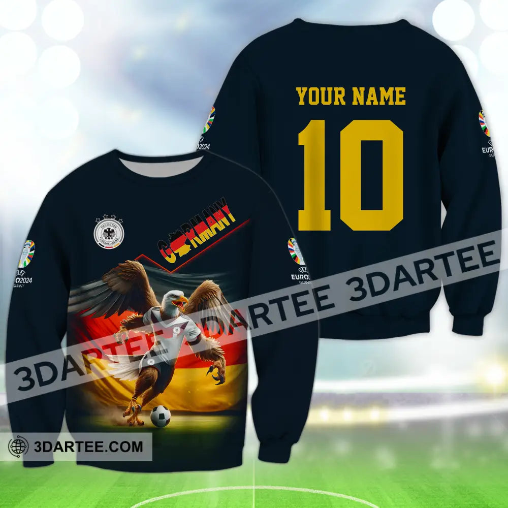 Unisex Shirt - Custom Name And Number Eagle Germany Euro 2024 Long Sleeve / S T-Shirt