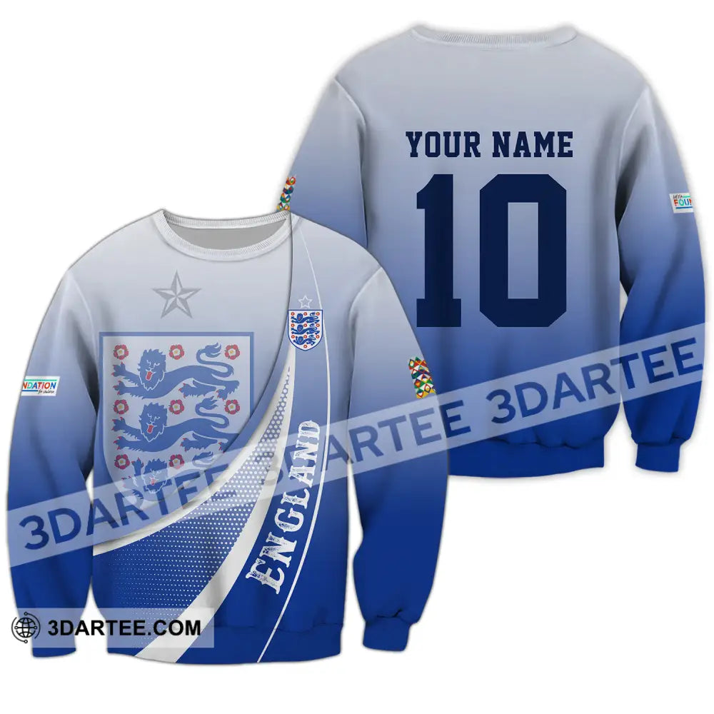 Unisex Shirt - Custom Name And Number England Euro 2024 Long Sleeve / S T-Shirt