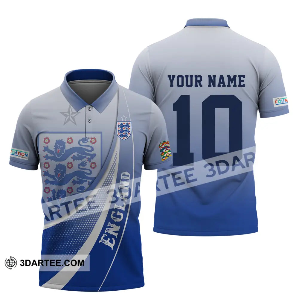 Unisex Shirt - Custom Name And Number England Euro 2024 Polo / S T-Shirt