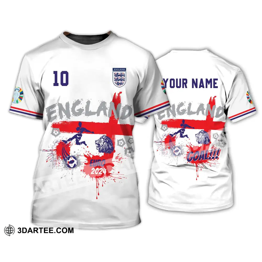 Unisex Shirt - Custom Name And Number England Euro 2024 Team Flag Color T-Shirt / S T-Shirt