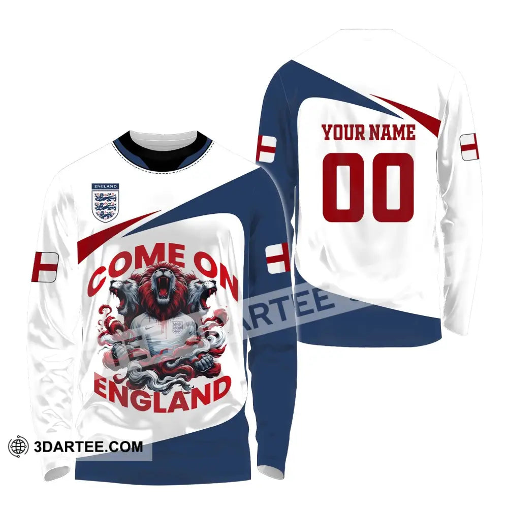 Unisex Shirt Custom Name And Number England Football Come On Polo Long Sleeve / S T-Shirt