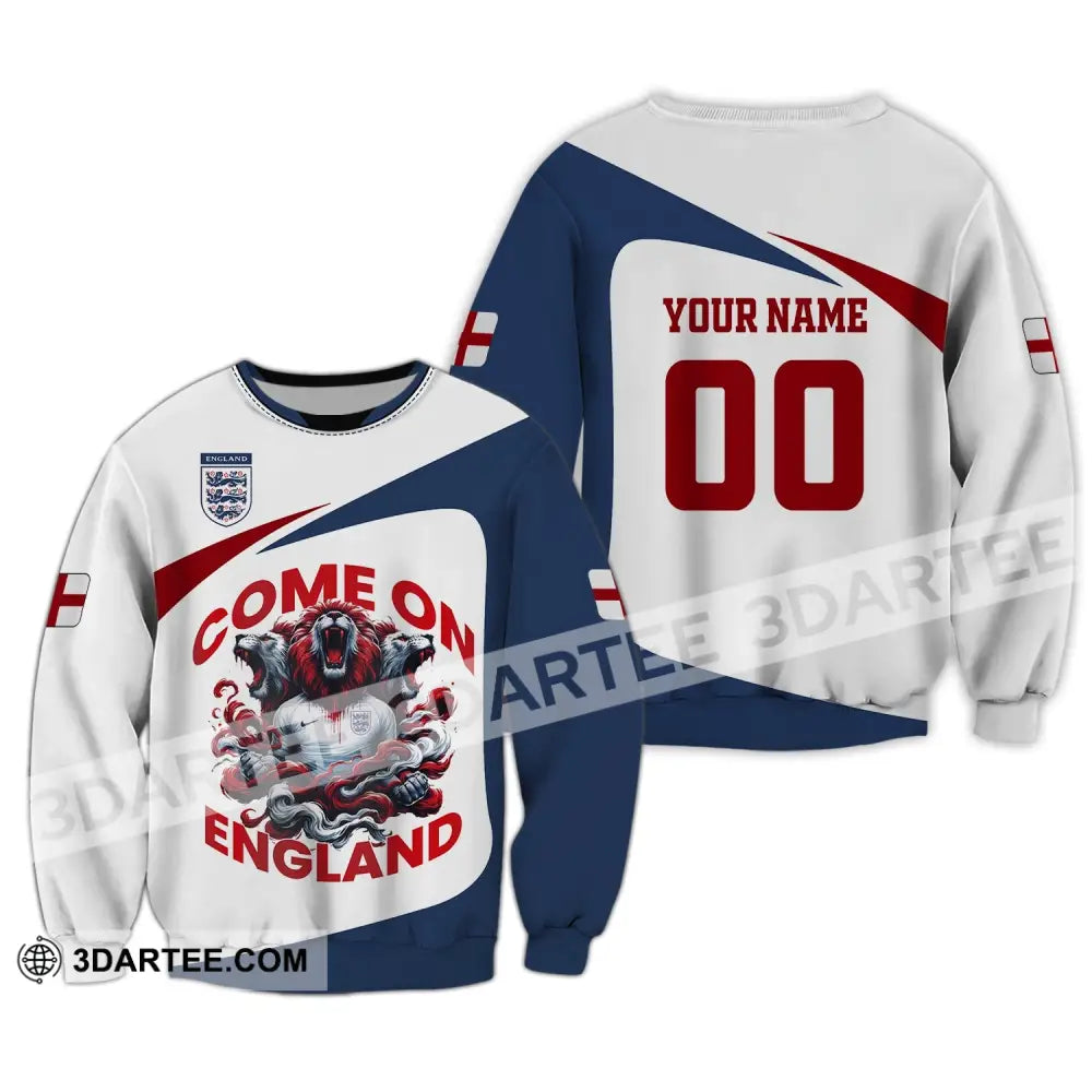 Unisex Shirt Custom Name And Number England Football Come On Polo Long Sleeve / S T-Shirt