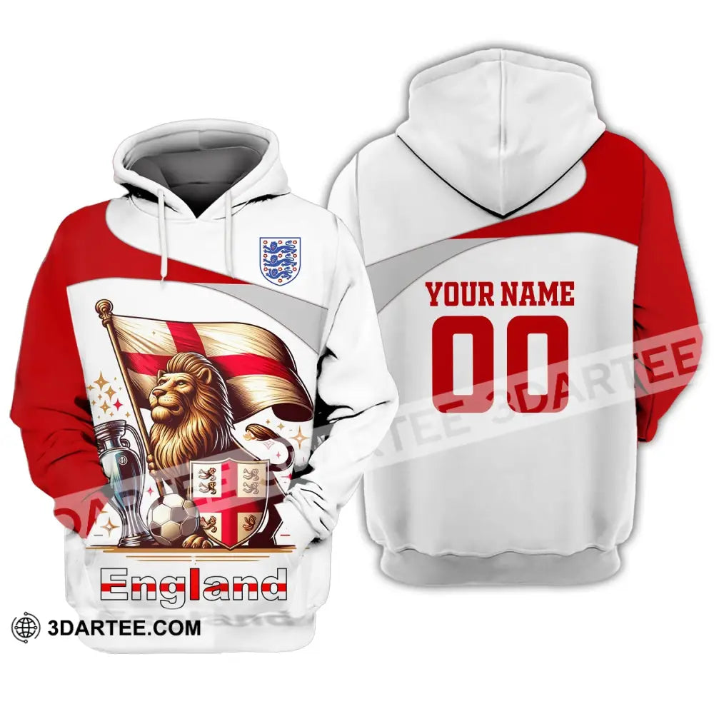 Unisex Shirt Custom Name And Number England Football Euro 2024 Polo Long Sleeve Hoodie / S T-Shirt