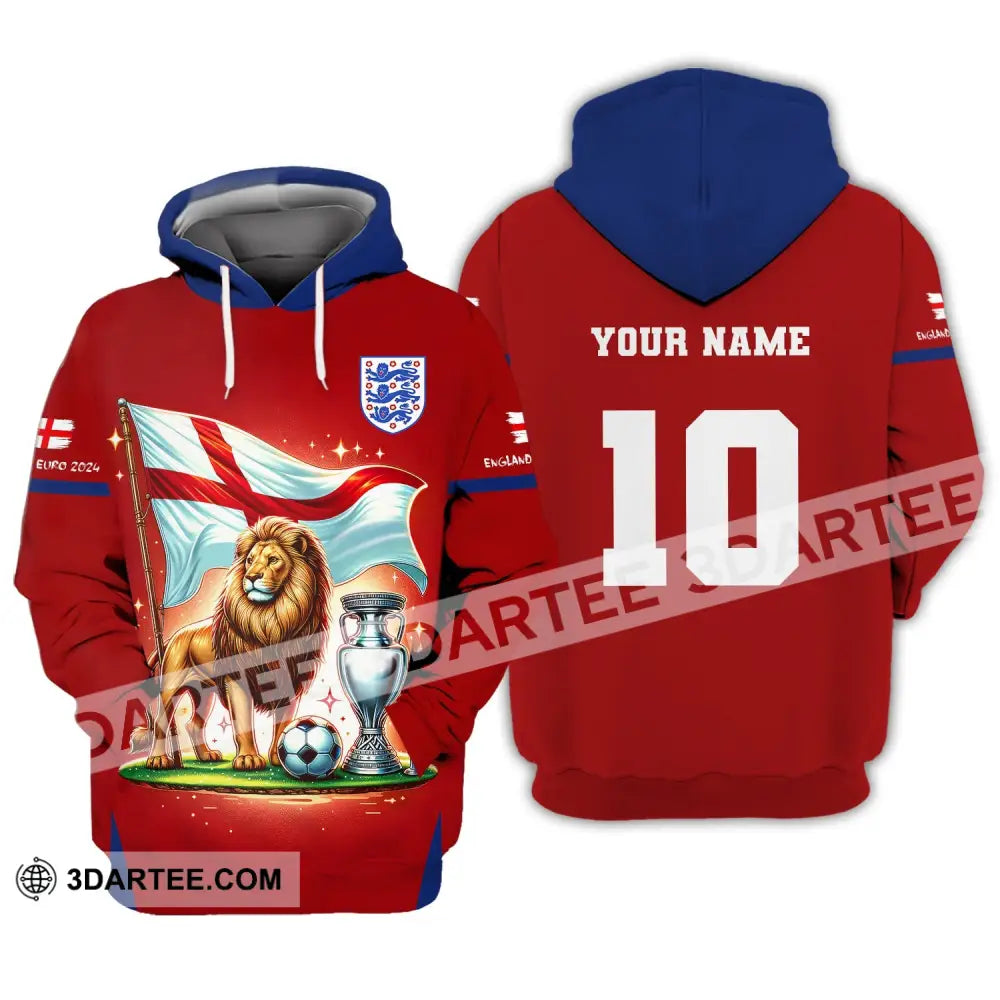 Unisex Shirt Custom Name And Number England Football Euro 2024 Polo Long Sleeve Hoodie / S T-Shirt