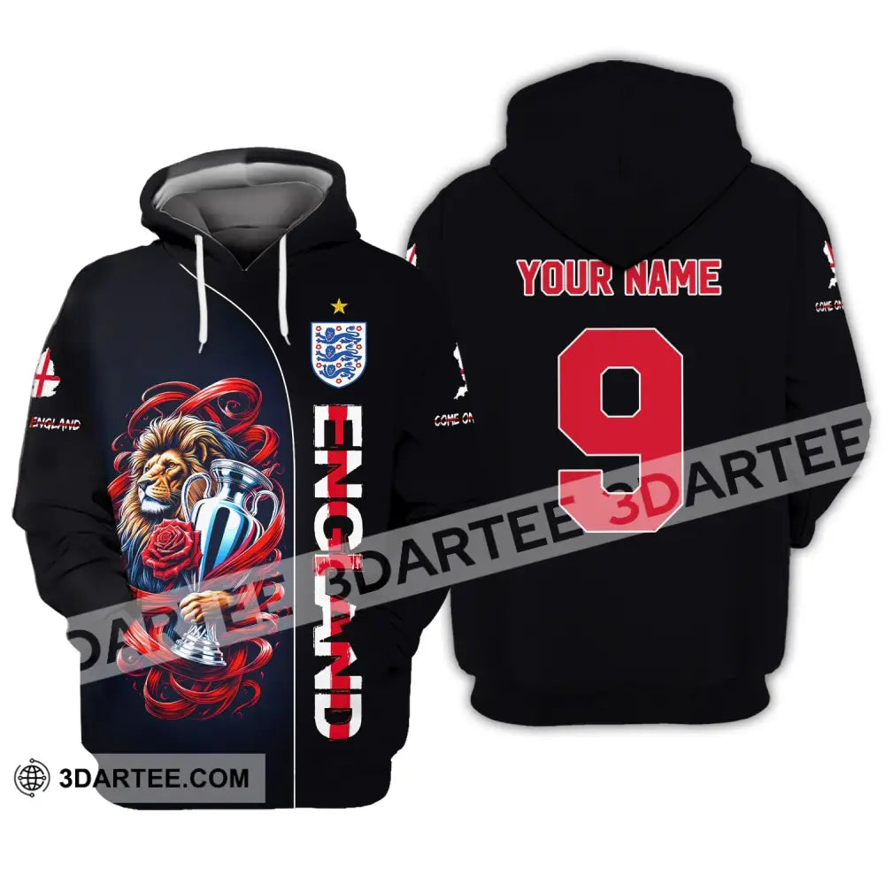 Unisex Shirt Custom Name And Number England Football Euro 2024 Polo Long Sleeve Hoodie / S T-Shirt