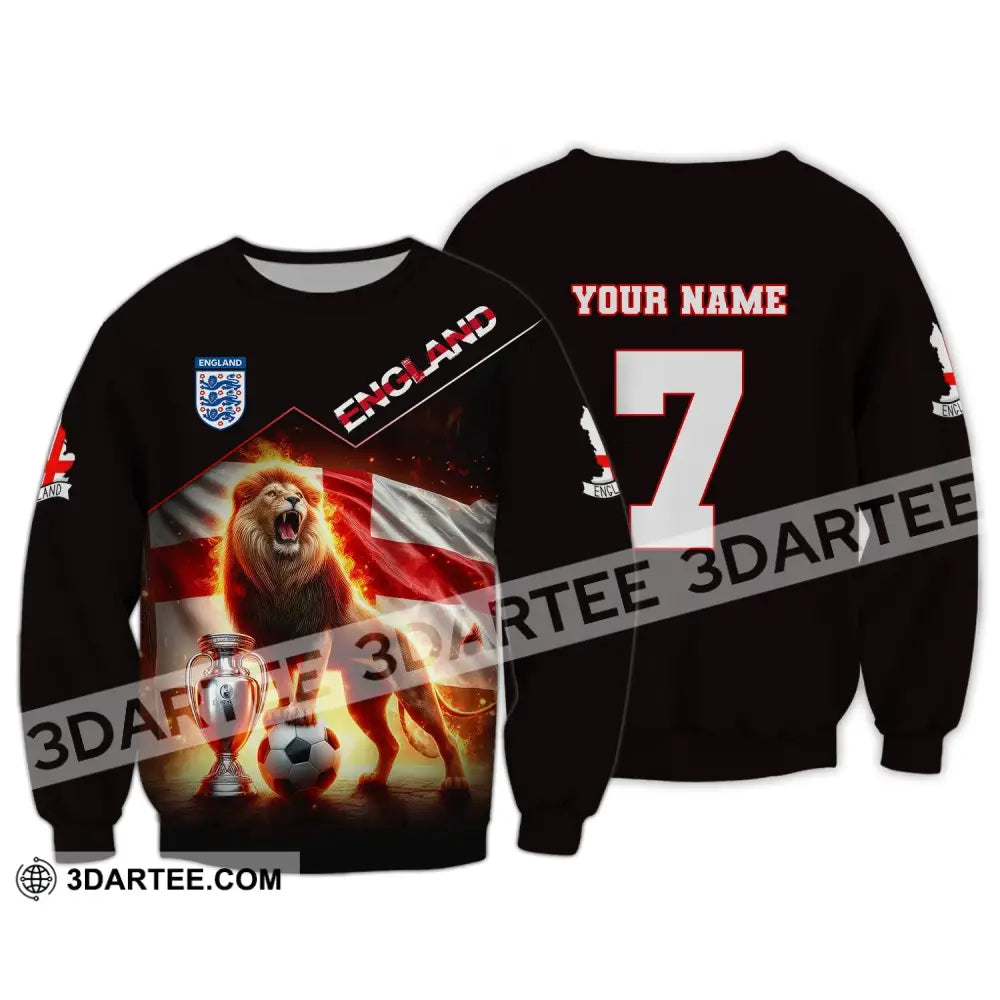 Unisex Shirt Custom Name And Number England Football Euro 2024 Polo Long Sleeve / S T-Shirt