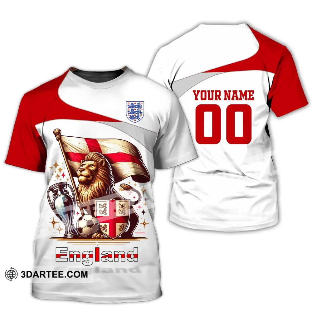 Unisex Shirt Custom Name And Number England Football Euro 2024 Polo Long Sleeve T-Shirt / S