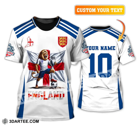 Unisex Shirt Custom Name And Number England Football Polo Long Sleeve Euro 2024 T-Shirt