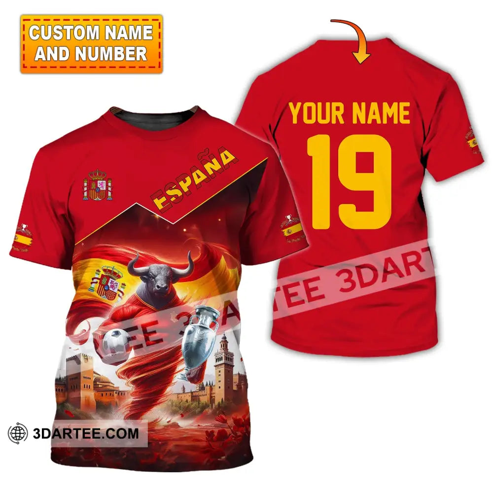 Unisex Shirt Custom Name And Number España Football Polo Euro 2024 Espana Hoodie Long Sleeve T-Shirt