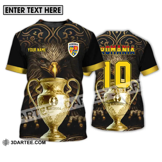 Unisex Shirt - Custom Name And Number Euro 2024 Cup Romania Team T-Shirt / S T-Shirt