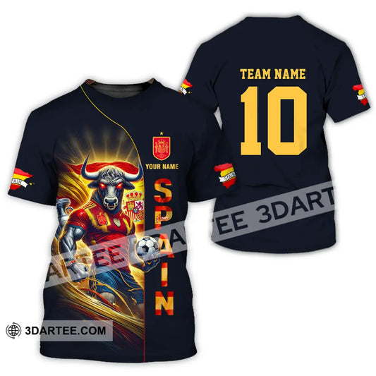 Unisex Shirt - Custom Name And Number Euro 2024 Cup Spain Team T-Shirt / S T-Shirt