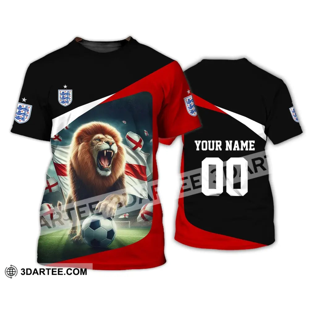 Unisex Shirt - Custom Name And Number Euro 2024 England Lion Line T-Shirt / S T-Shirt