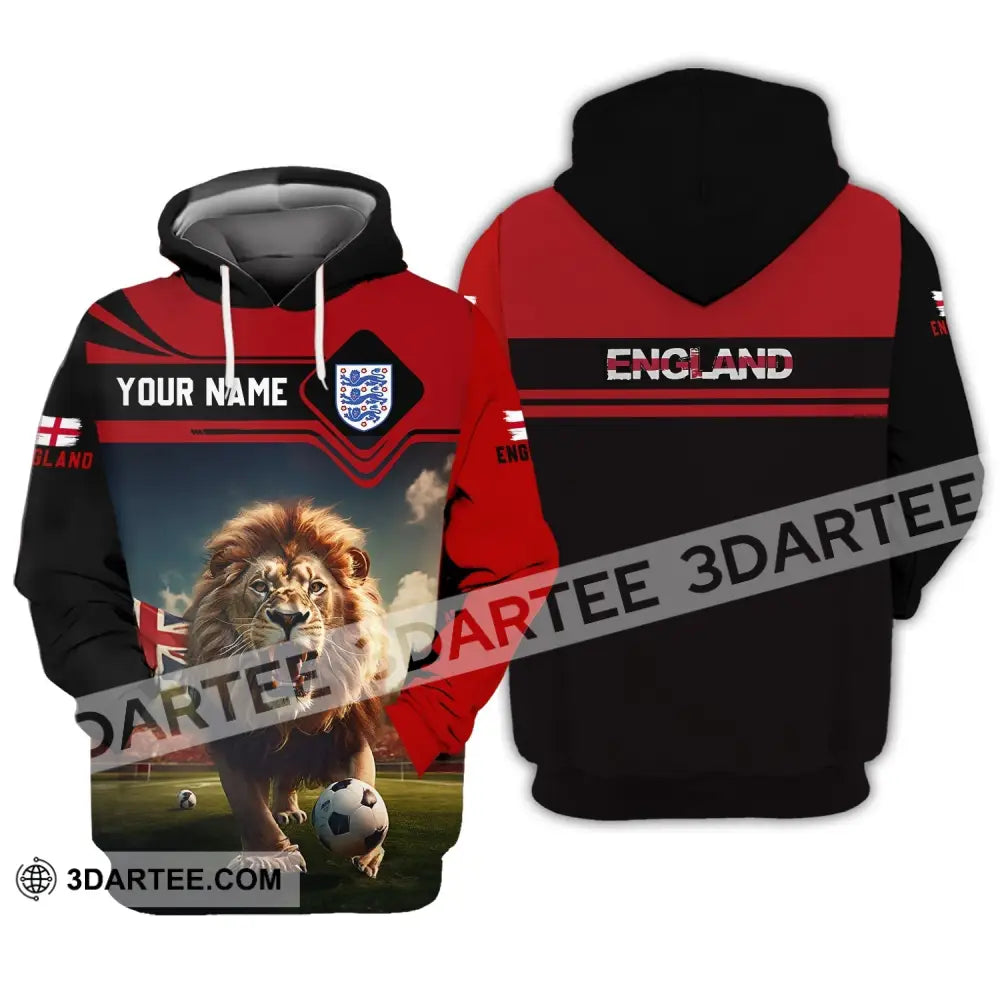 Unisex Shirt - Custom Name And Number Euro 2024 England Team Lover Lion Hoodie / S T-Shirt