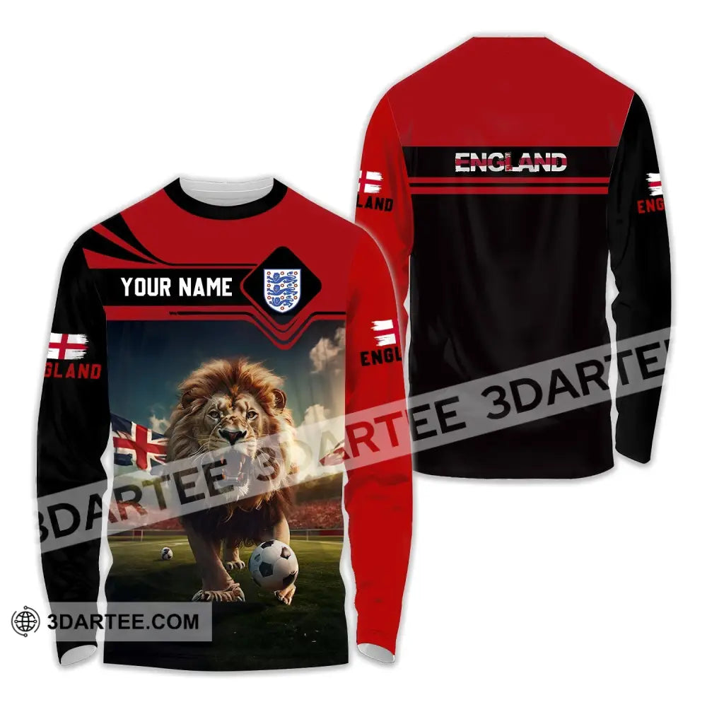 Unisex Shirt - Custom Name And Number Euro 2024 England Team Lover Lion Long Sleeve / S T-Shirt