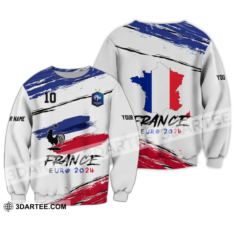 Unisex Shirt - Custom Name And Number Euro 2024 France Long Sleeve / S T-Shirt